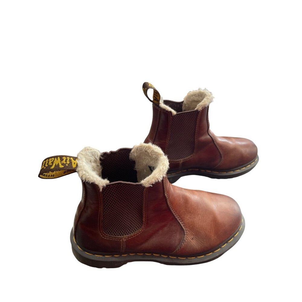 Dr. Martens Leonore Brown Leather Fur-Lined Chelsea Boots SIze 7 SKU 8905 - Picture 4 of 16